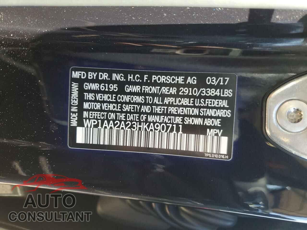 PORSCHE CAYENNE 2017 - WP1AA2A23HKA90711