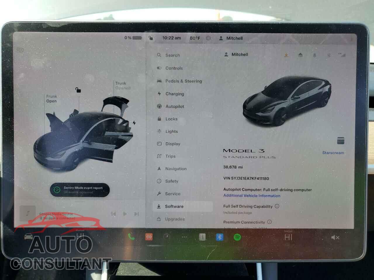TESLA MODEL 3 2019 - 5YJ3E1EA7KF411180