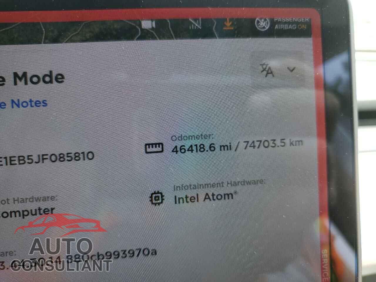 TESLA MODEL 3 2018 - 5YJ3E1EB5JF085810