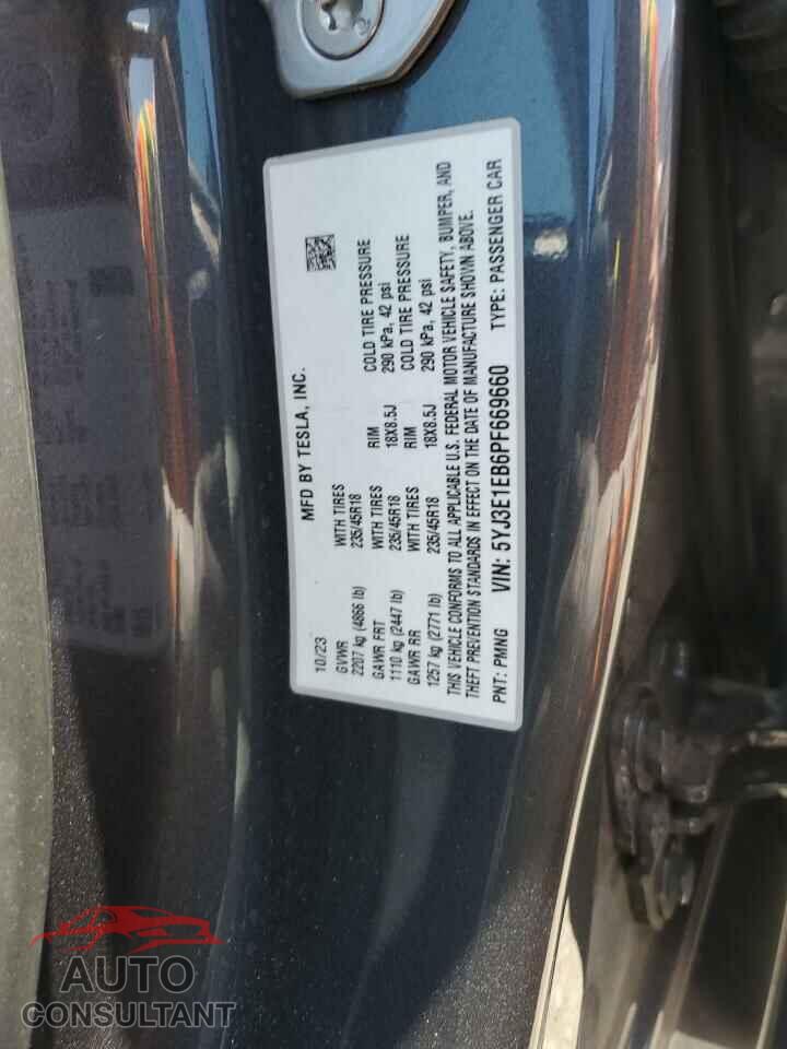 TESLA MODEL 3 2023 - 5YJ3E1EB6PF669660