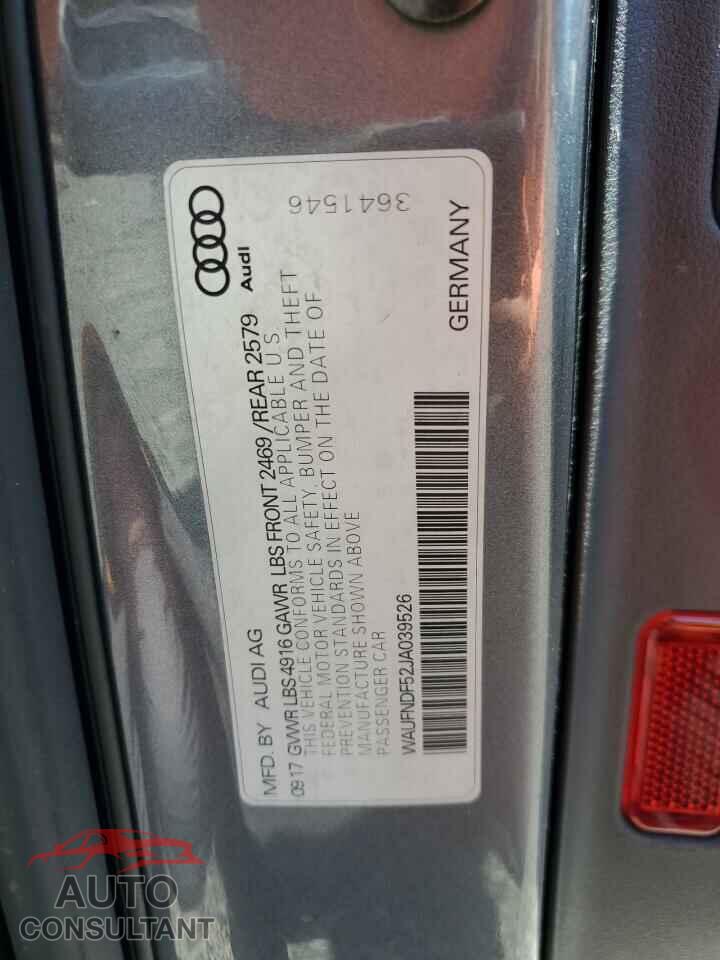AUDI A5 2018 - WAUFNDF52JA039526
