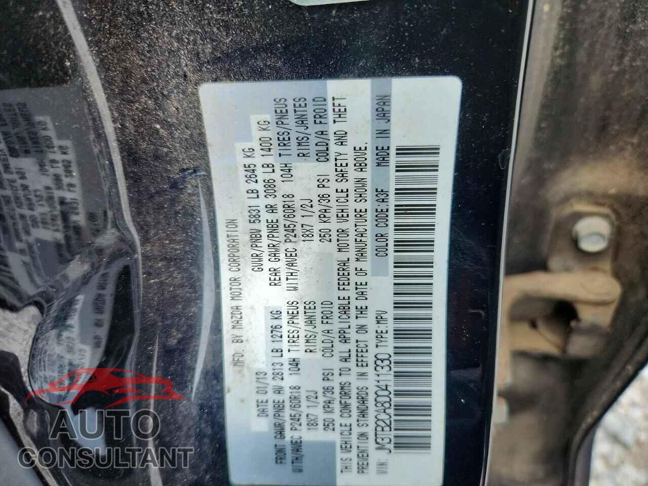 MAZDA CX-9 2013 - JM3TB2CA8D0411330