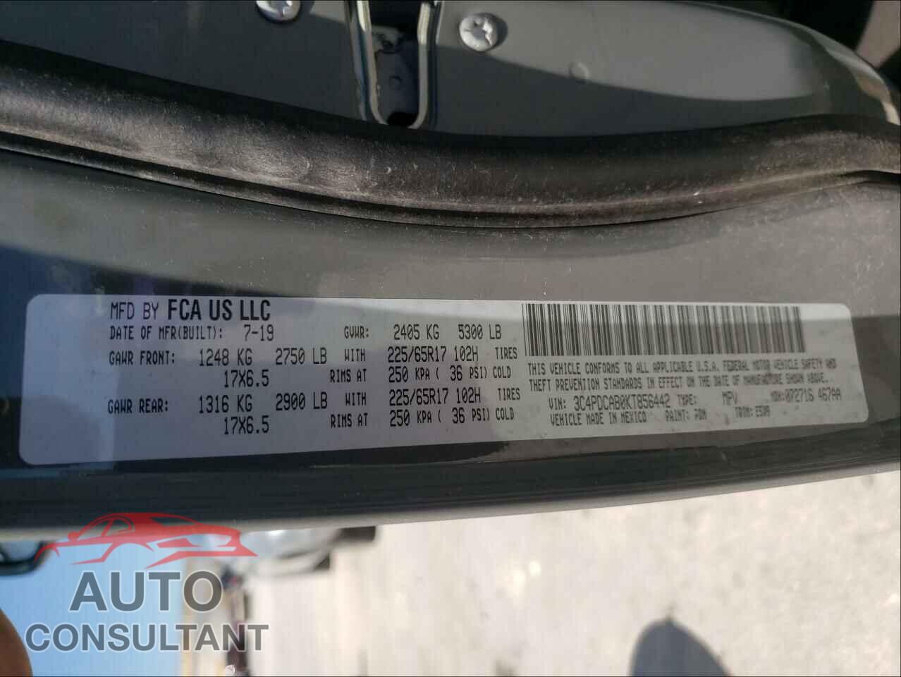 DODGE JOURNEY 2019 - 3C4PDCAB0KT856442