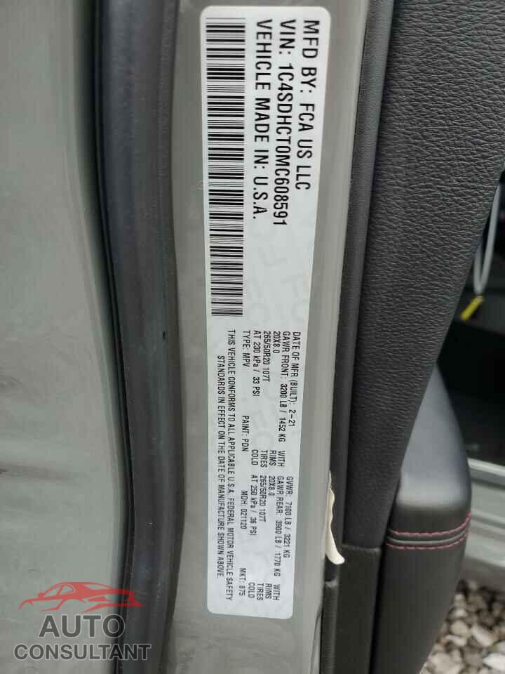 DODGE DURANGO 2021 - 1C4SDHCT0MC608591