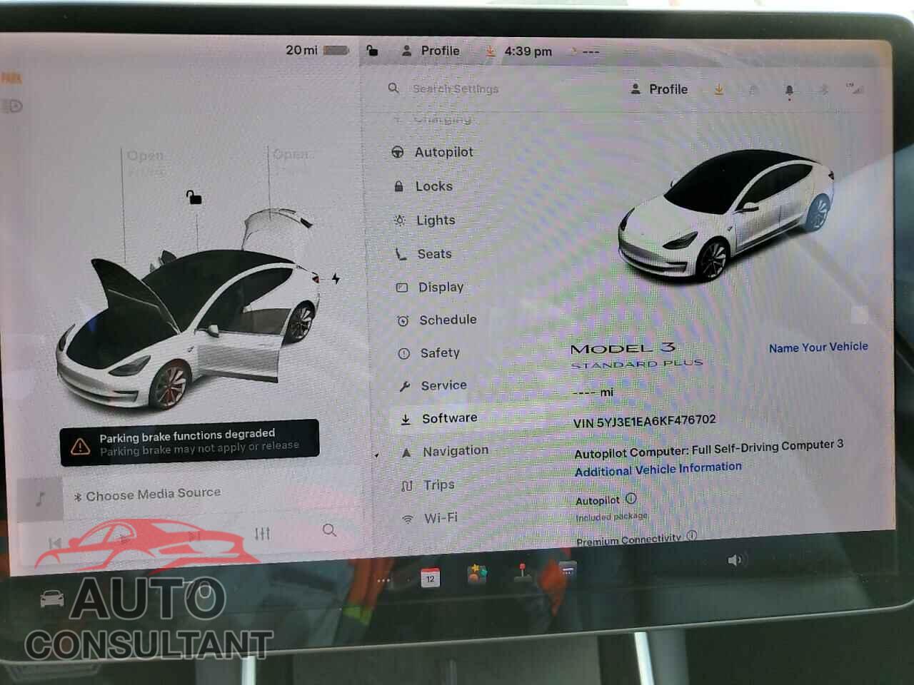 TESLA MODEL 3 2019 - 5YJ3E1EA6KF476702