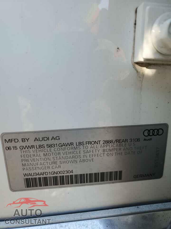 AUDI A8 2016 - WAU34AFD1GN002304