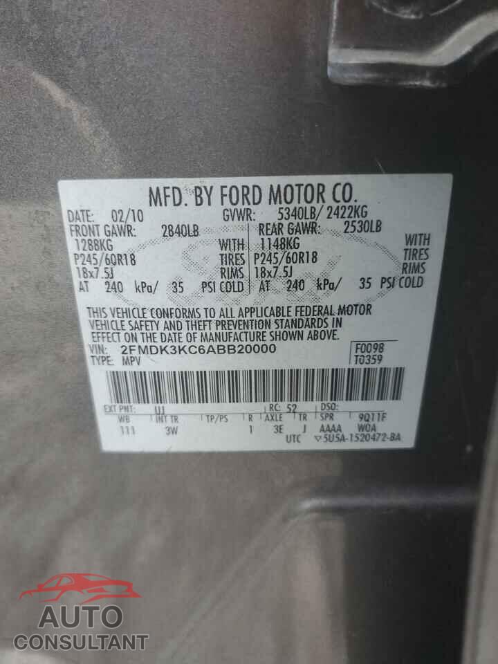 FORD EDGE 2010 - 2FMDK3KC6ABB20000