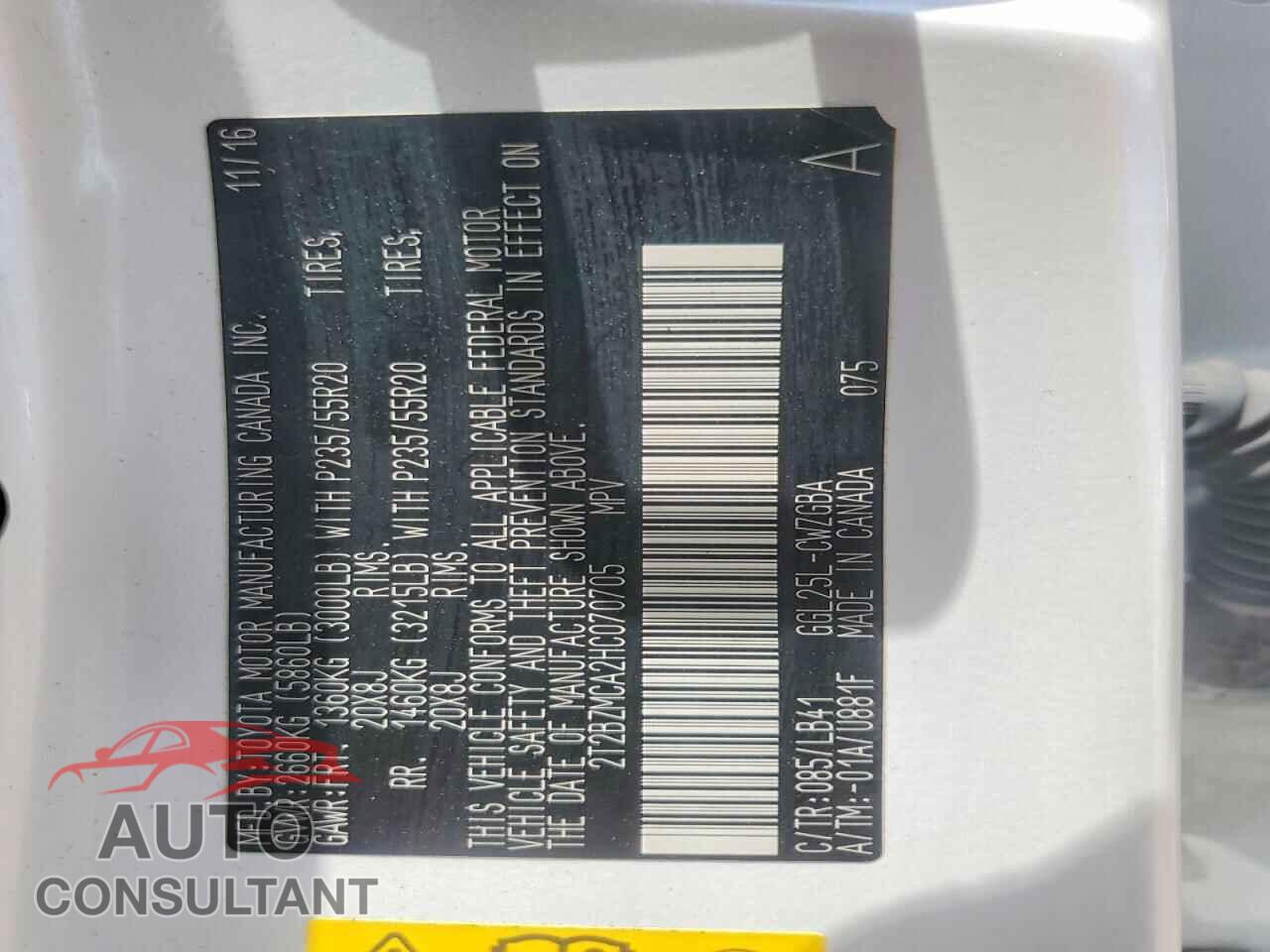 LEXUS RX350 2017 - 2T2BZMCA2HC070705