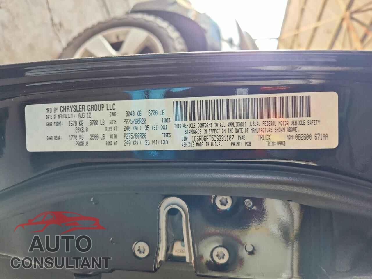 DODGE RAM 1500 2012 - 1C6RD6FT5CS331107