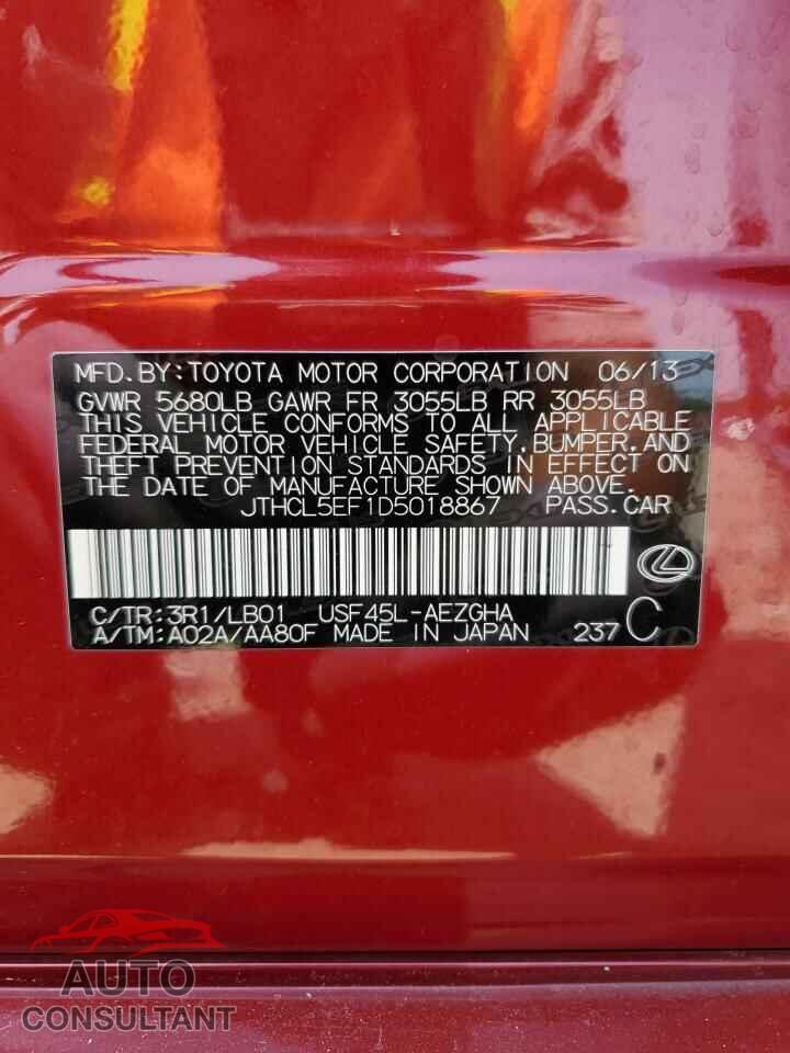 LEXUS LS460 2013 - JTHCL5EF1D5018867