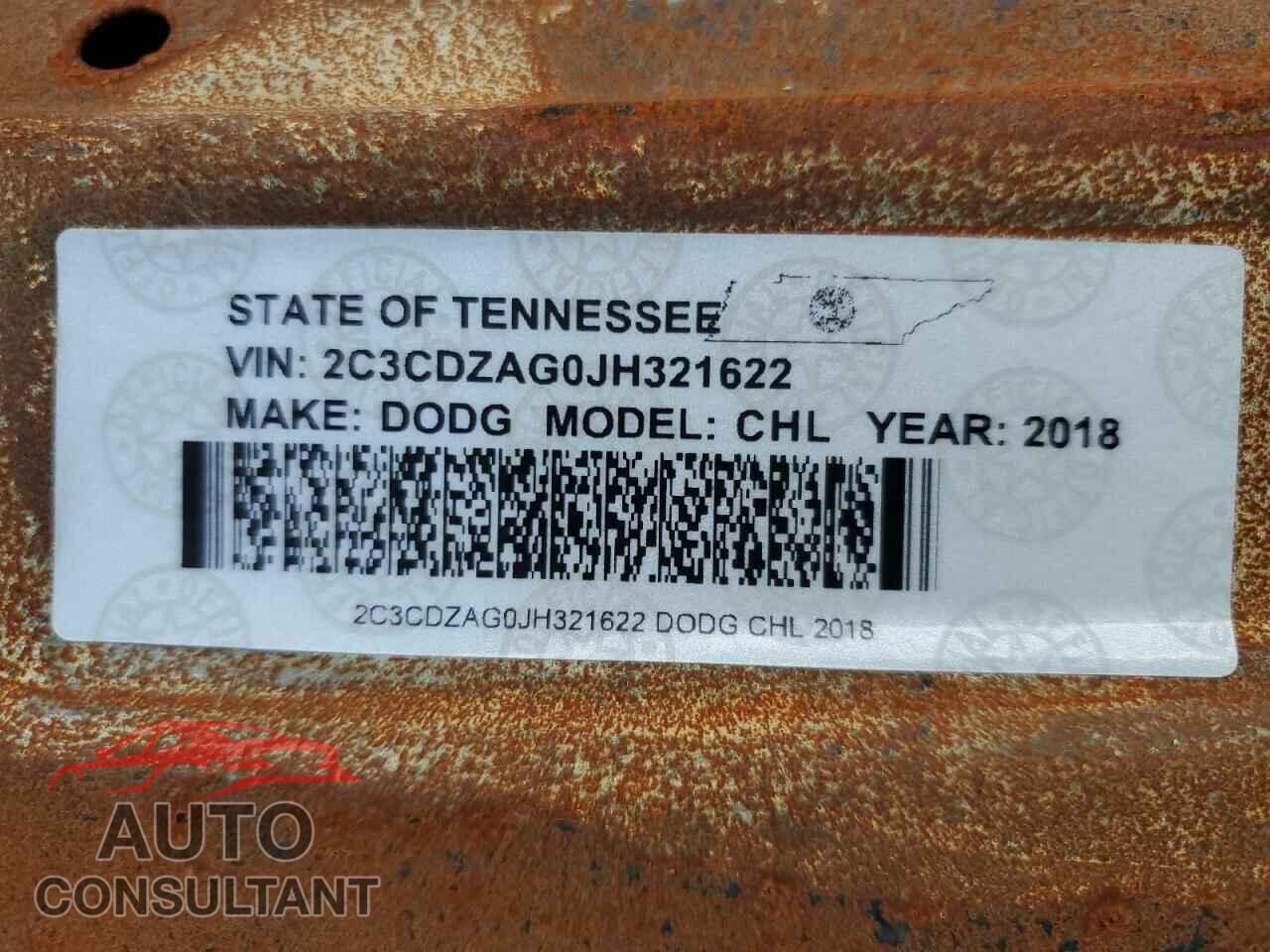 DODGE CHALLENGER 2018 - 2C3CDZAG0JH321622