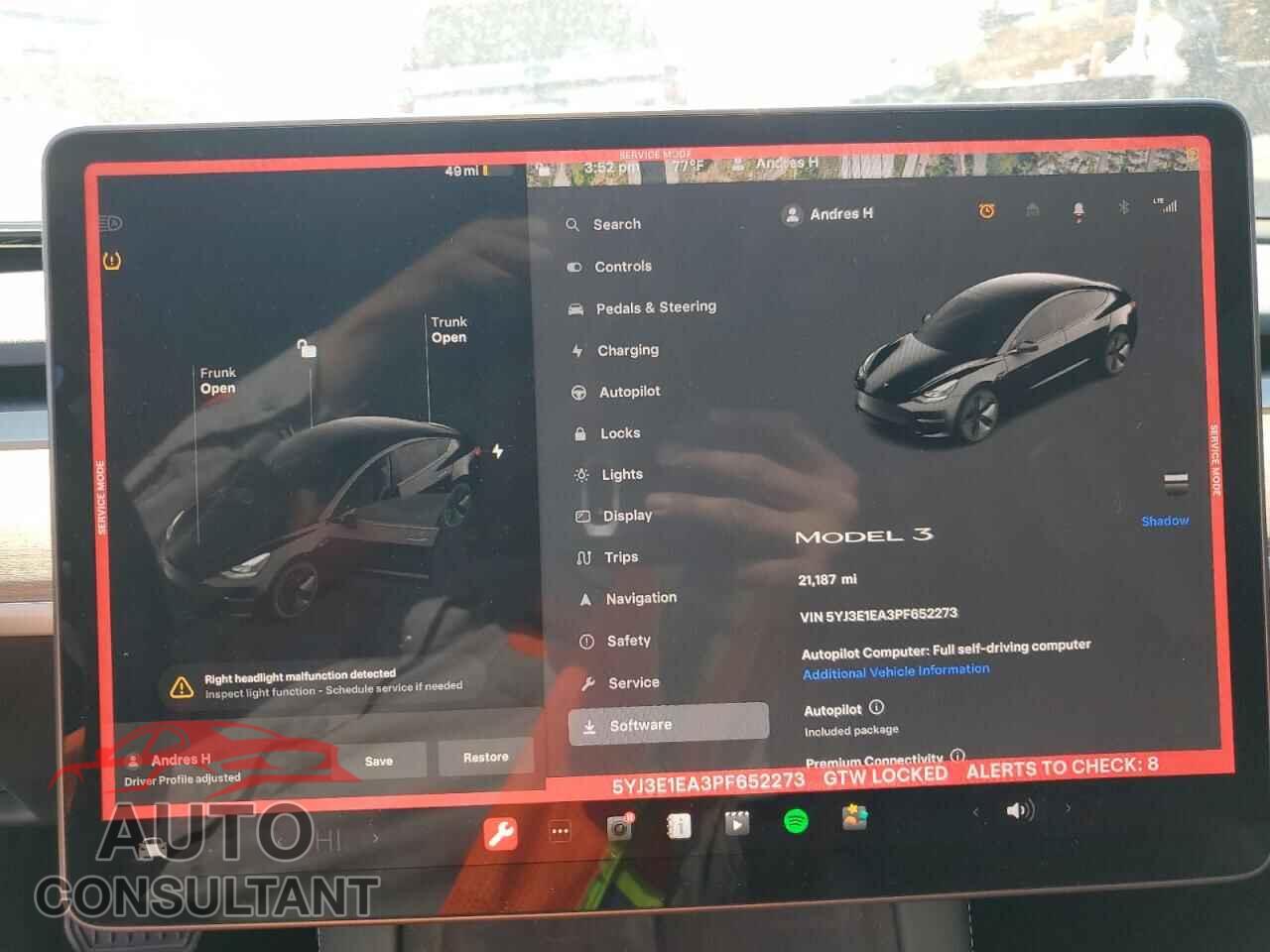 TESLA MODEL 3 2023 - 5YJ3E1EA3PF652273