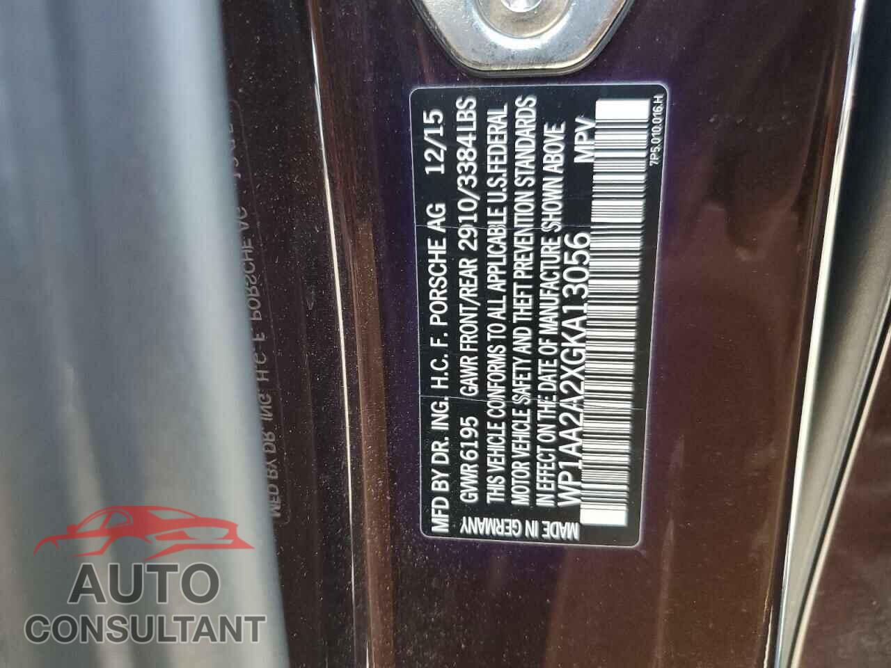 PORSCHE CAYENNE 2016 - WP1AA2A2XGKA13056