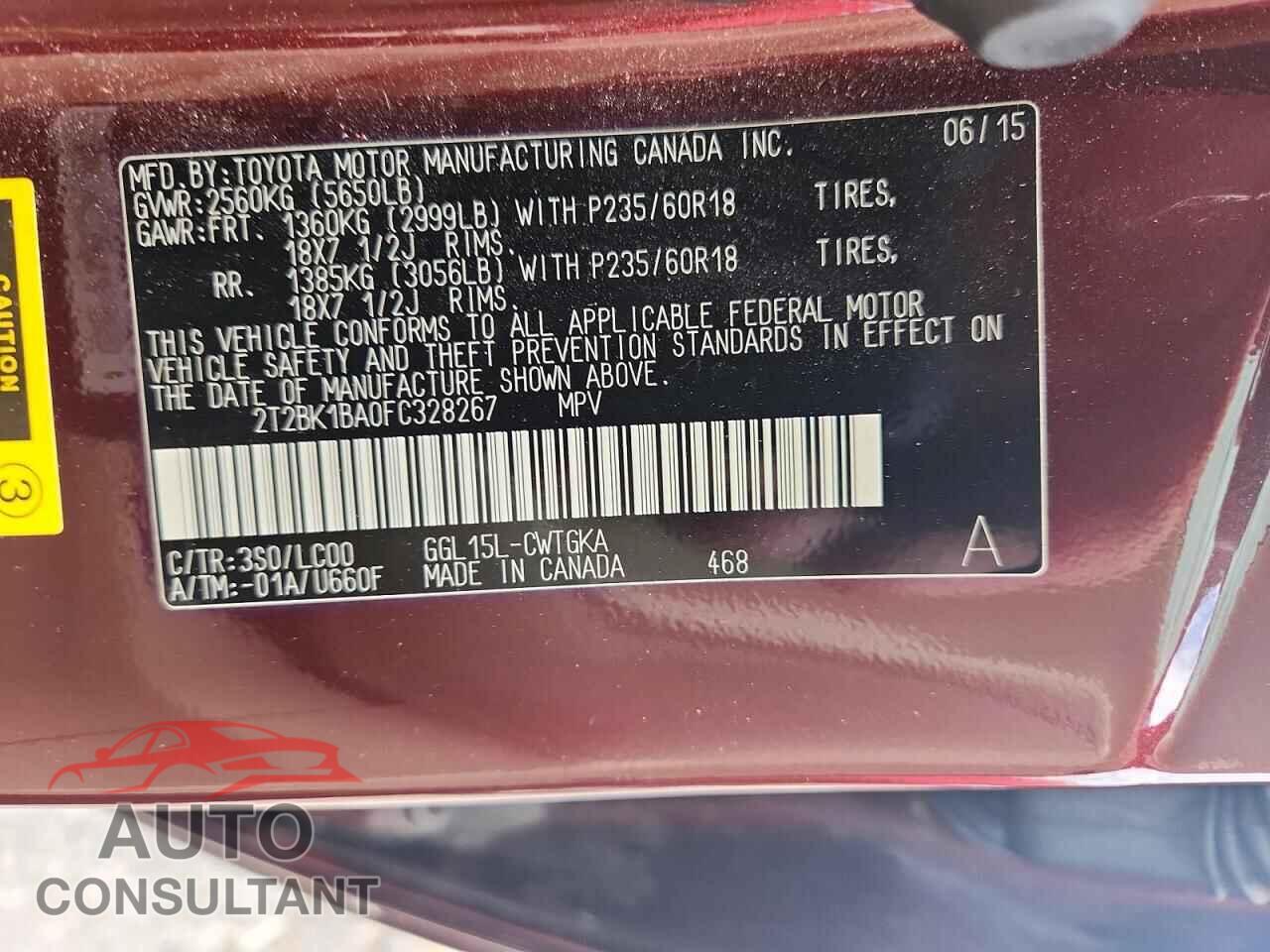 LEXUS RX350 2015 - 2T2BK1BA0FC328267