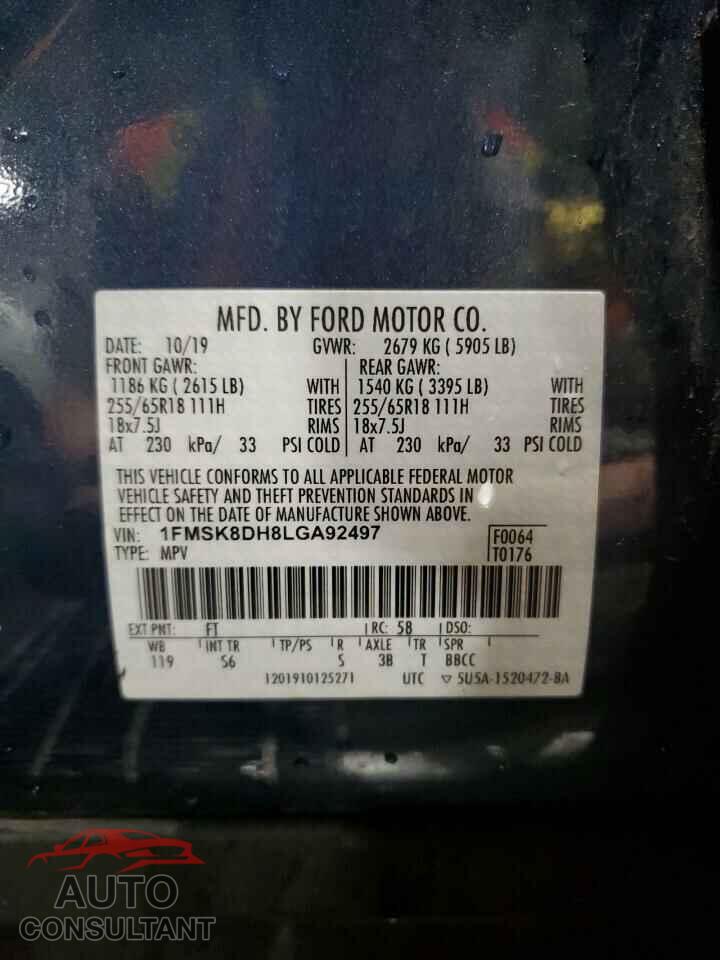 FORD EXPLORER 2020 - 1FMSK8DH8LGA92497