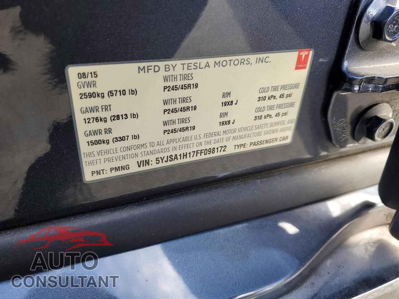 TESLA MODEL S 2015 - 5YJSA1H17FF098172