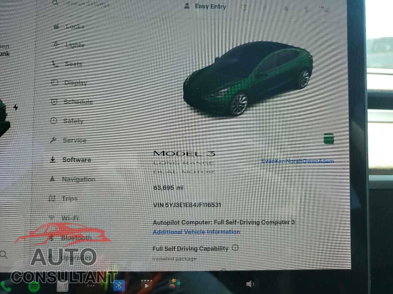 TESLA MODEL 3 2018 - 5YJ3E1EB4JF116531