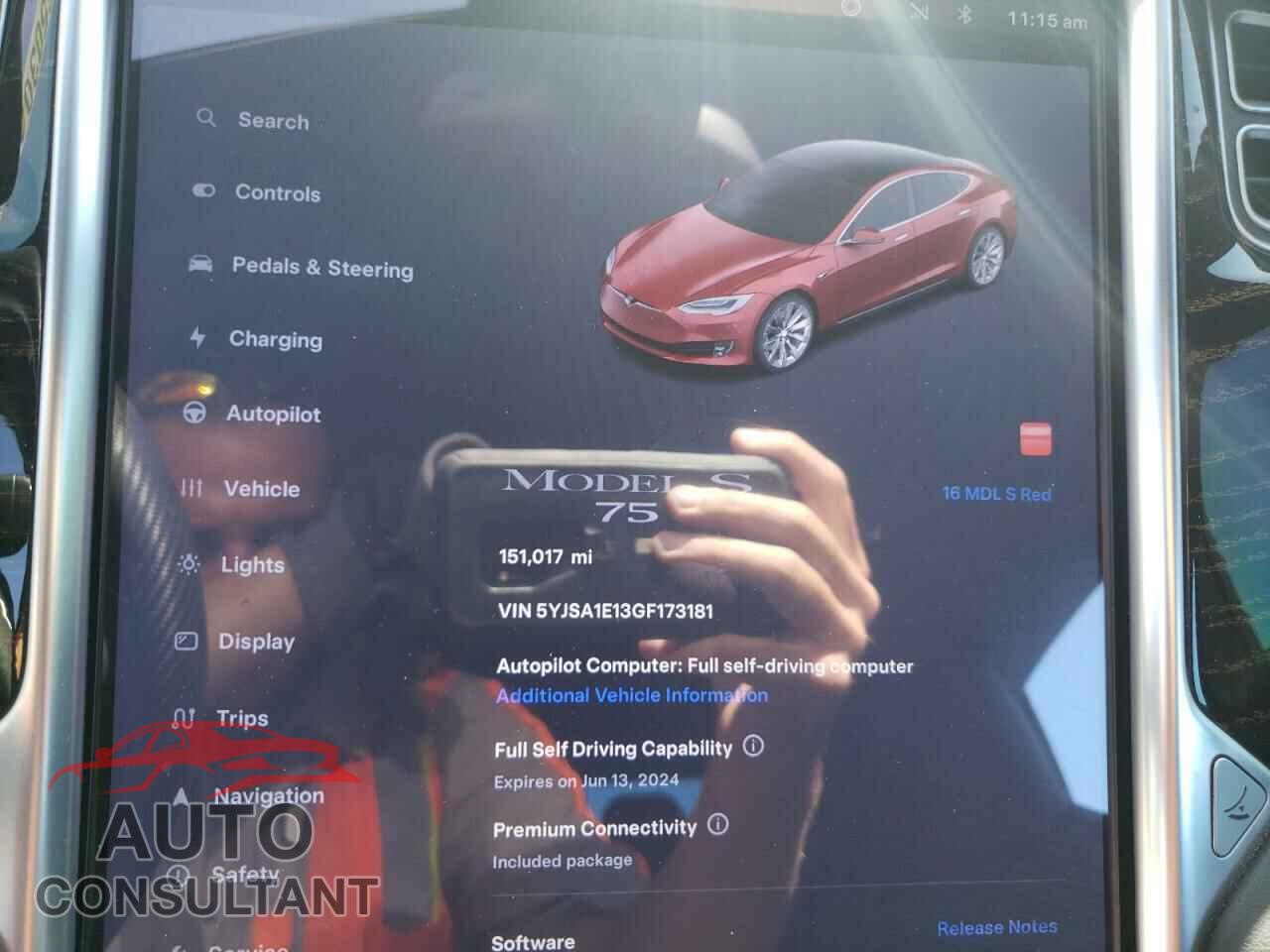TESLA MODEL S 2016 - 5YJSA1E13GF173181
