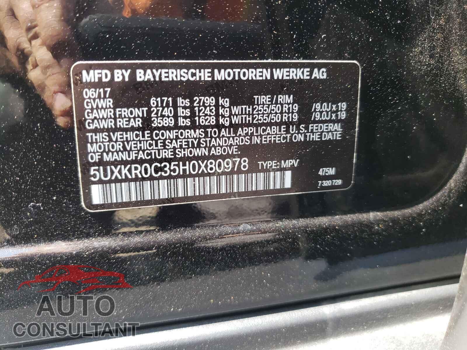 BMW X5 2017 - 5UXKR0C35H0X80978
