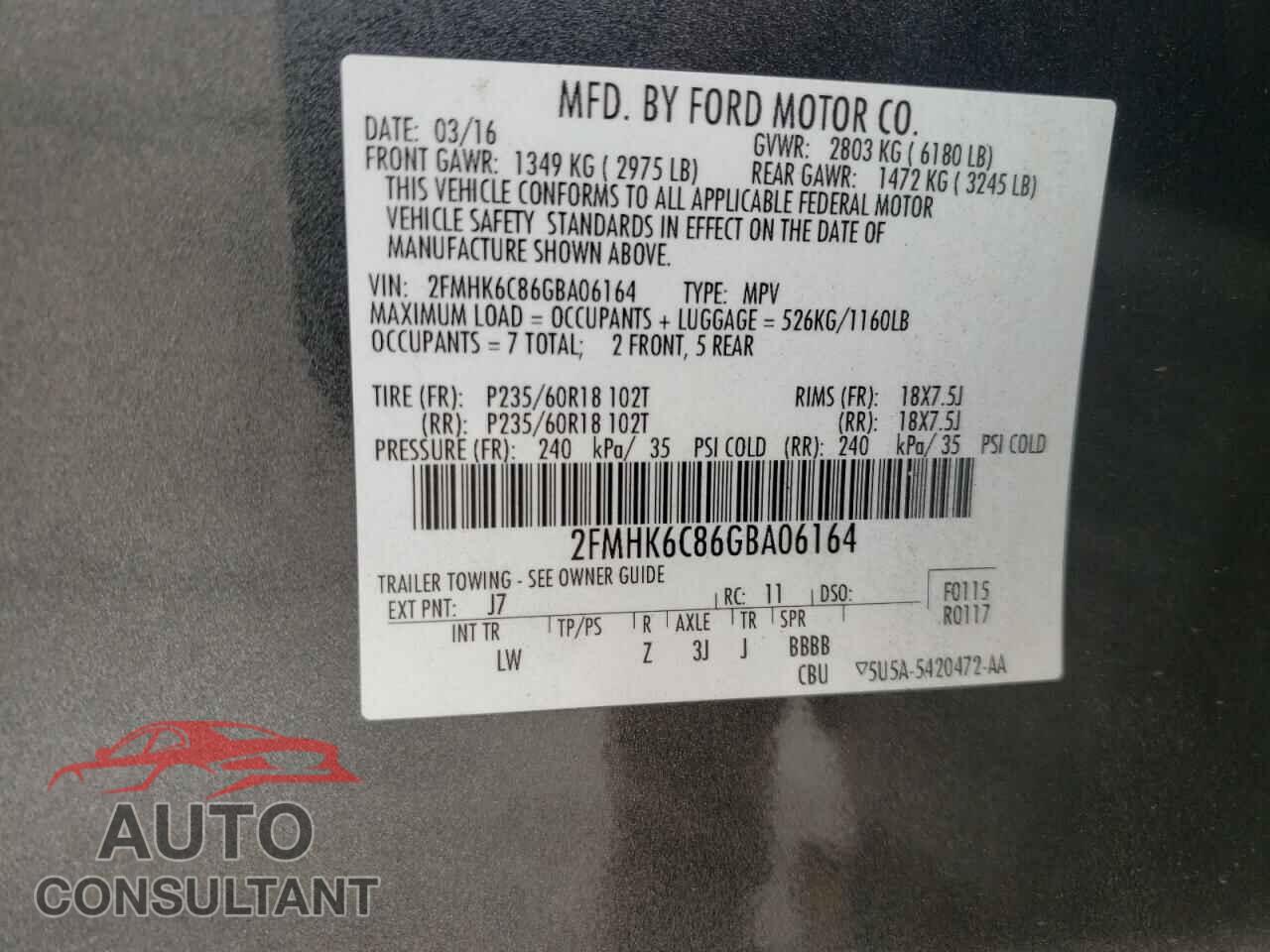 FORD FLEX 2016 - 2FMHK6C86GBA06164