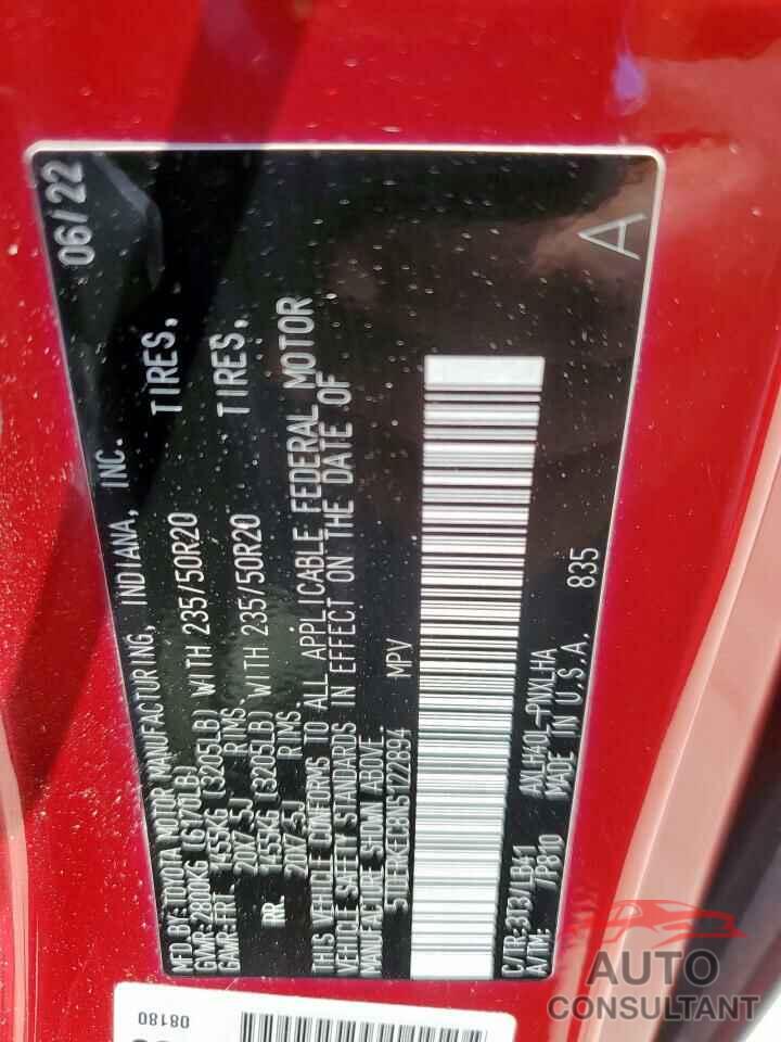 TOYOTA SIENNA 2022 - 5TDERKEC8NS122894