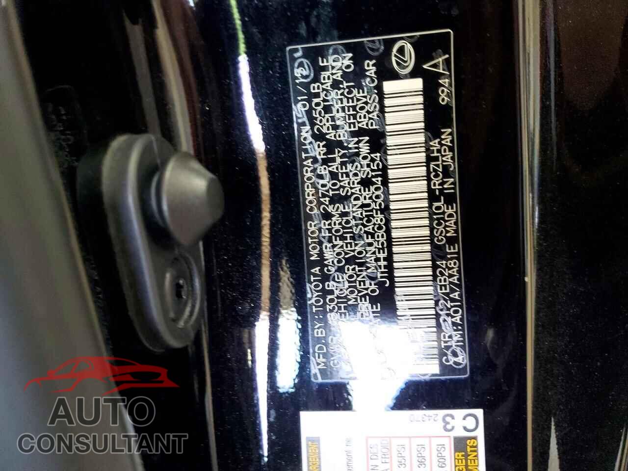 LEXUS RX350 2015 - JTHHE5BC8F5004154