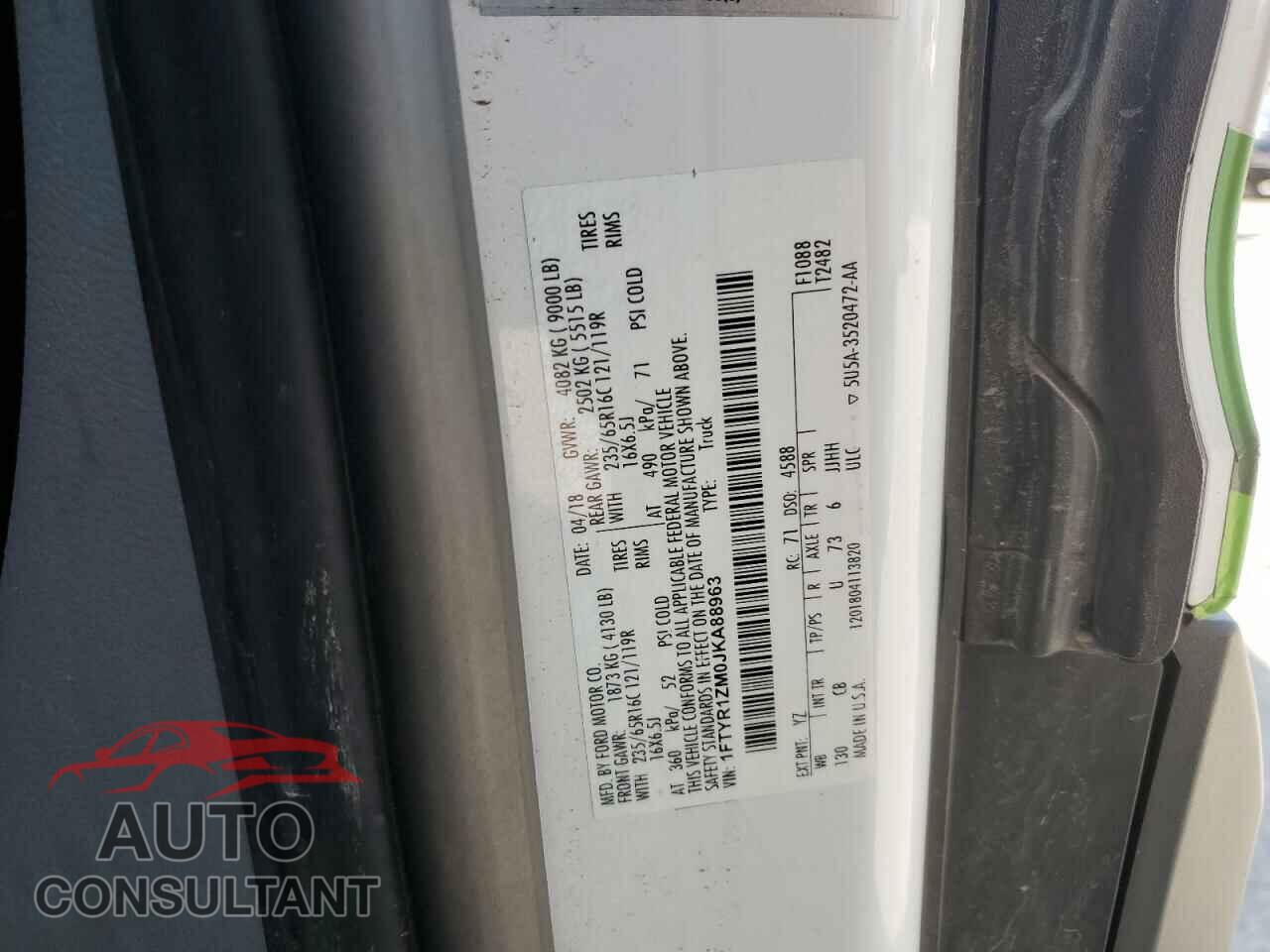 FORD TRANSIT 2018 - 1FTYR1ZM0JKA88963