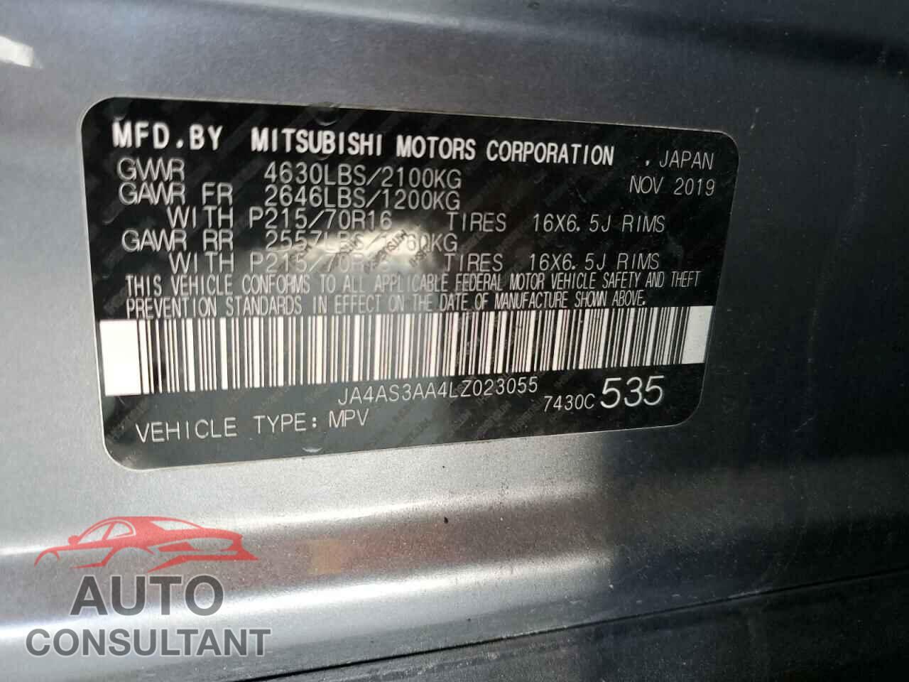 MITSUBISHI ECLIPSE 2020 - JA4AS3AA4LZ023055