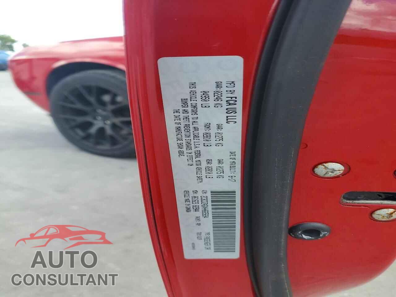 DODGE CHALLENGER 2017 - 2C3CDZAGXHH665694
