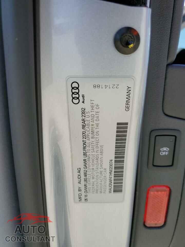 AUDI A4 2017 - WAUGNAF41HN020074