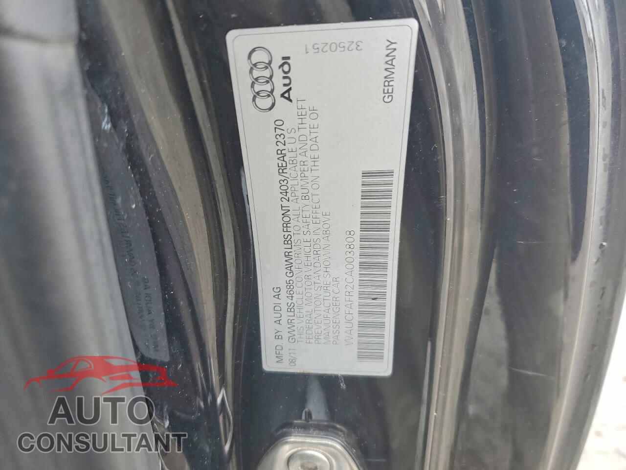 AUDI A5 2012 - WAUCFAFR2CA003808