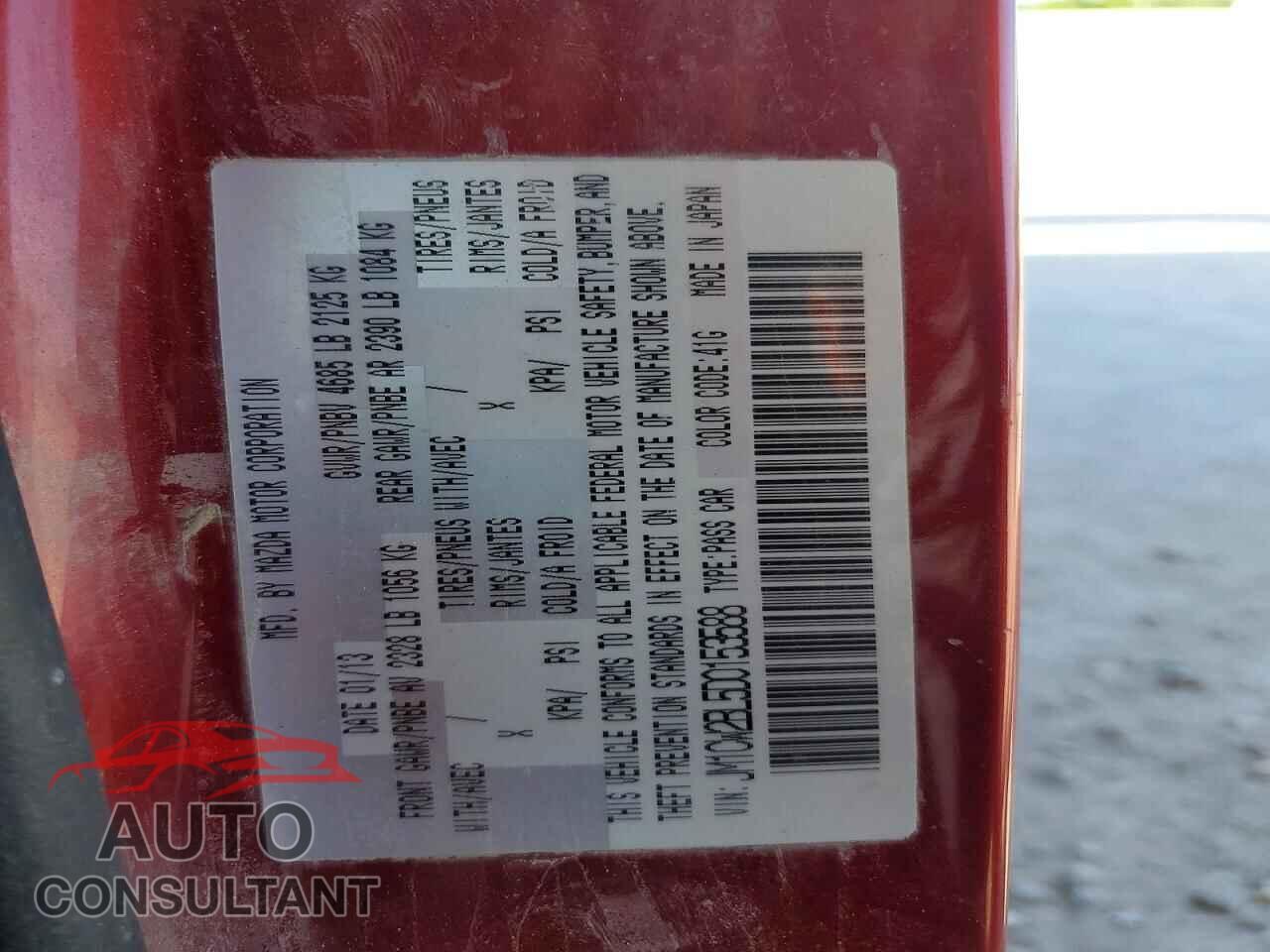 MAZDA 5 2013 - JM1CW2BL5D0153588