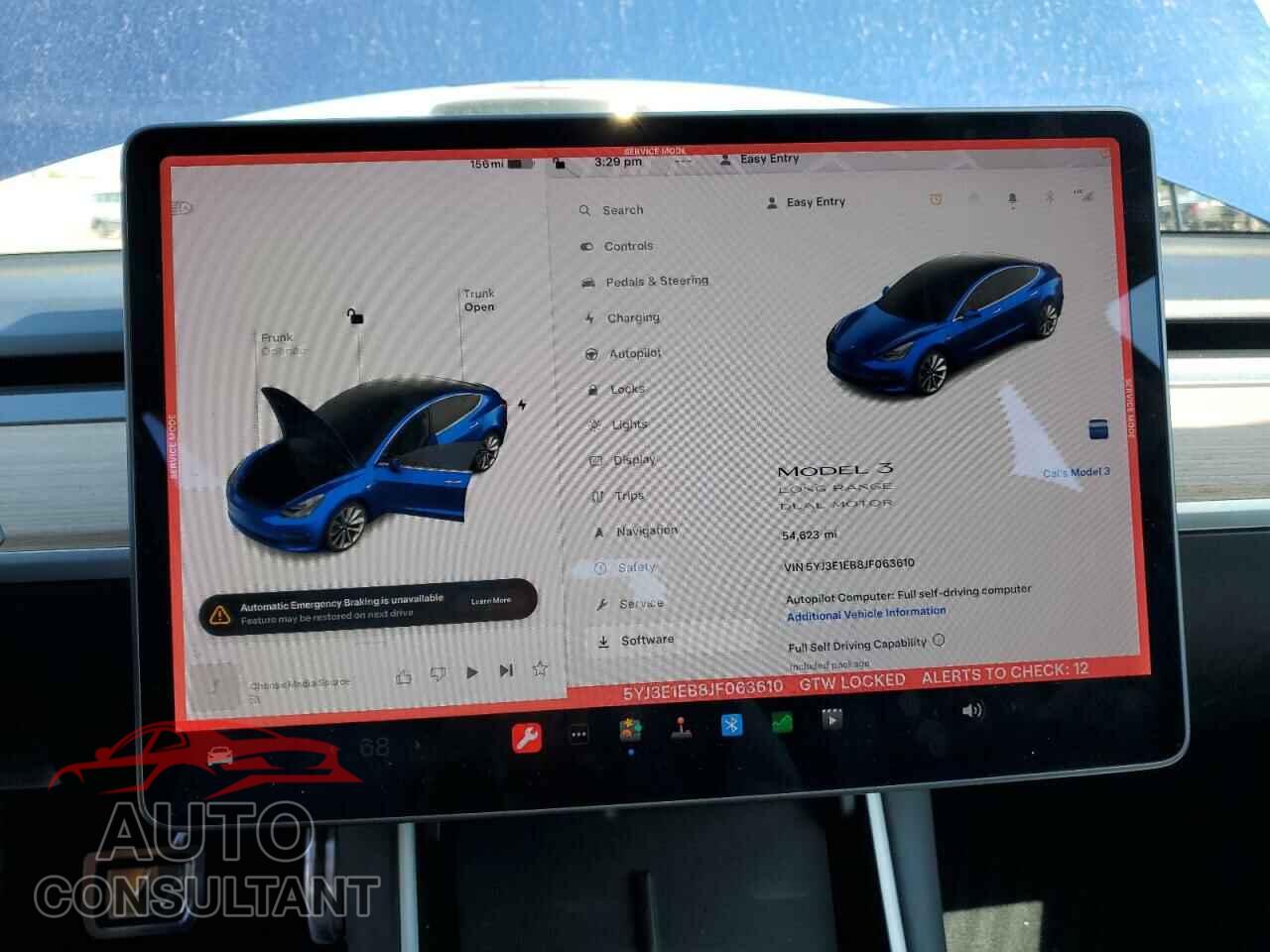 TESLA MODEL 3 2018 - 5YJ3E1EB8JF063610