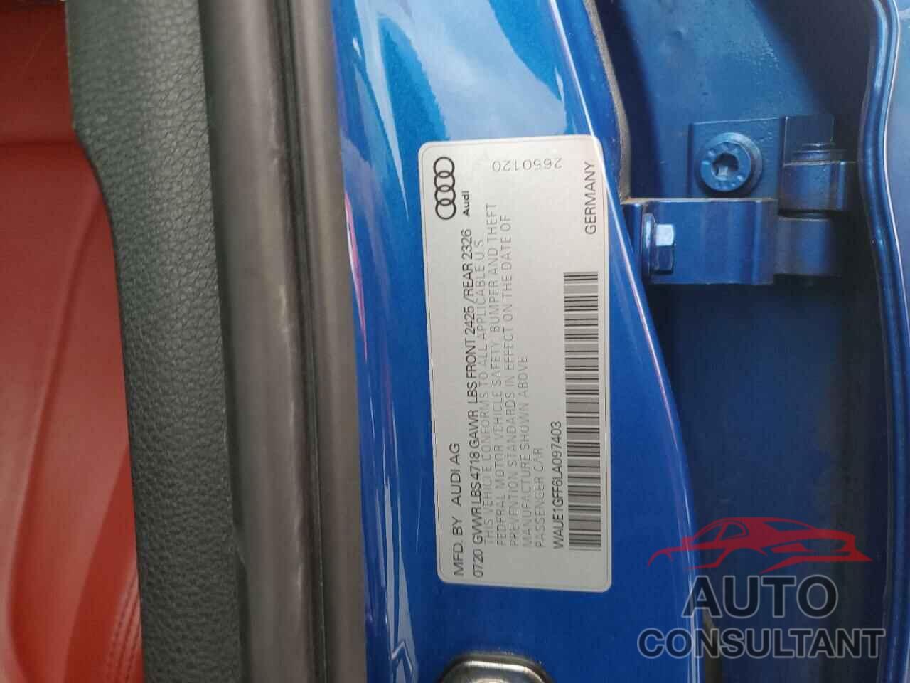 AUDI S3 2020 - WAUE1GFF6LA097403
