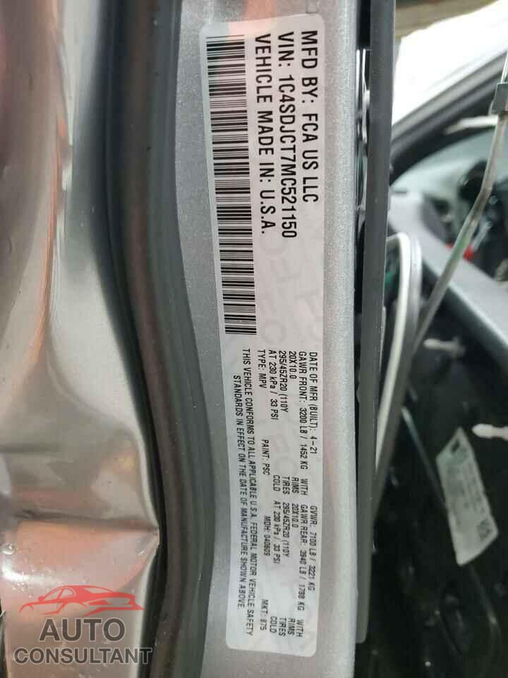 DODGE DURANGO 2021 - 1C4SDJCT7MC521150