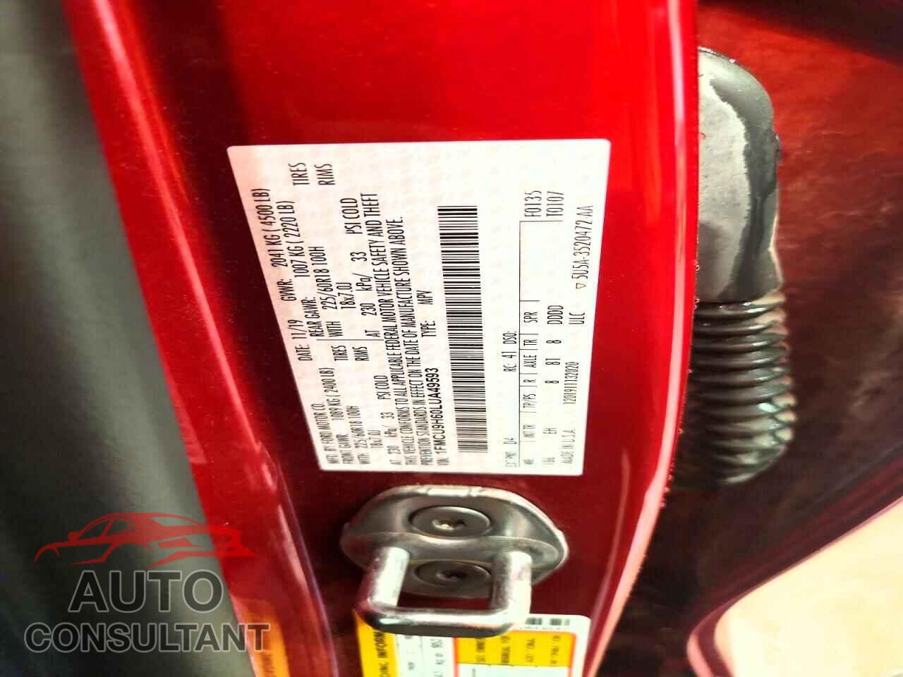 FORD ESCAPE 2020 - 1FMCU9H60LUA49593