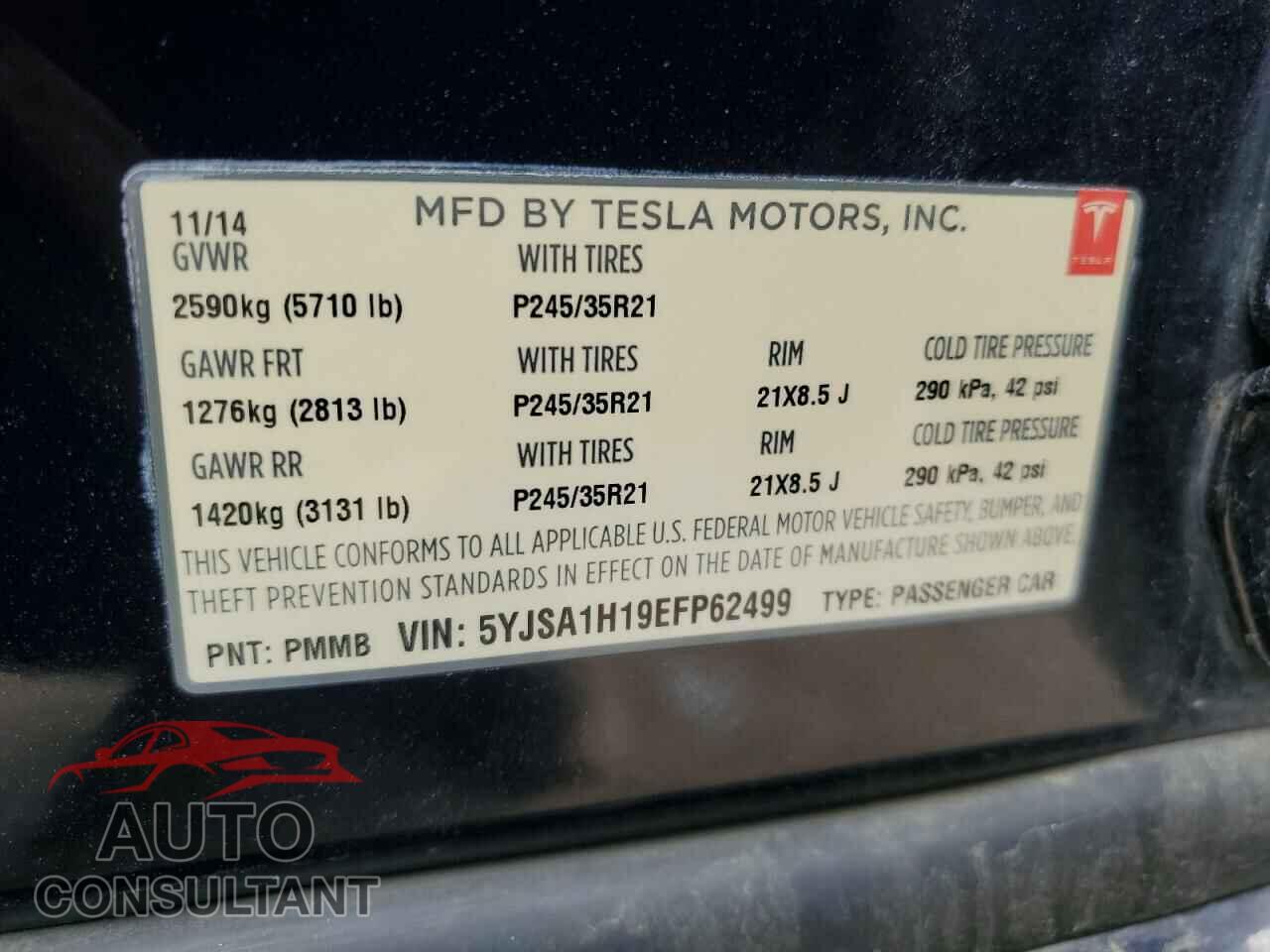 TESLA MODEL S 2014 - 5YJSA1H19EFP62499