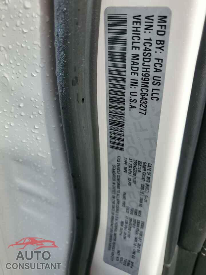 DODGE DURANGO 2021 - 1C4SDJH99MC643277