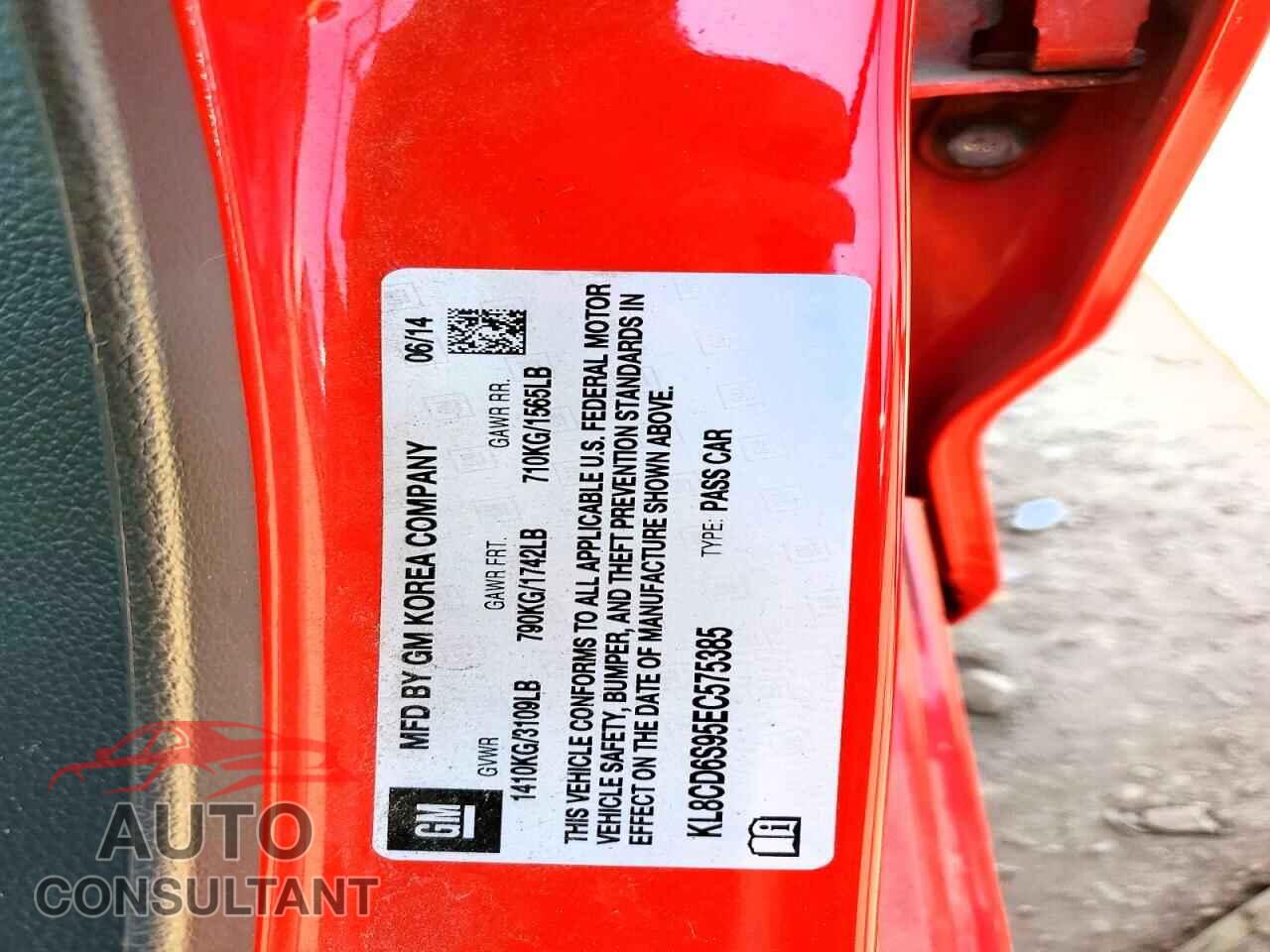 CHEVROLET SPARK 2014 - KL8CD6S95EC575385
