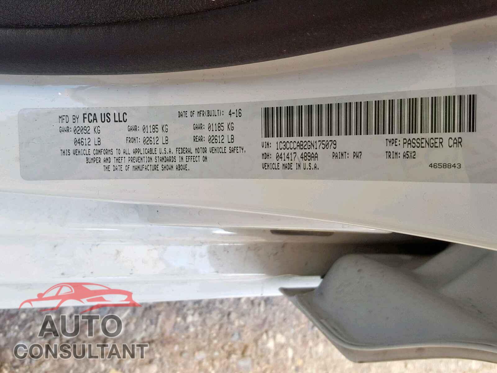 CHRYSLER 200 2016 - 1C3CCCAB2GN175079