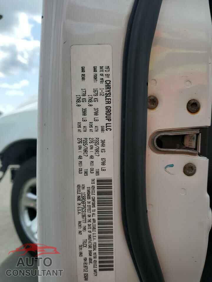 DODGE RAM 1500 2012 - 1C6RD6FP5CS196777