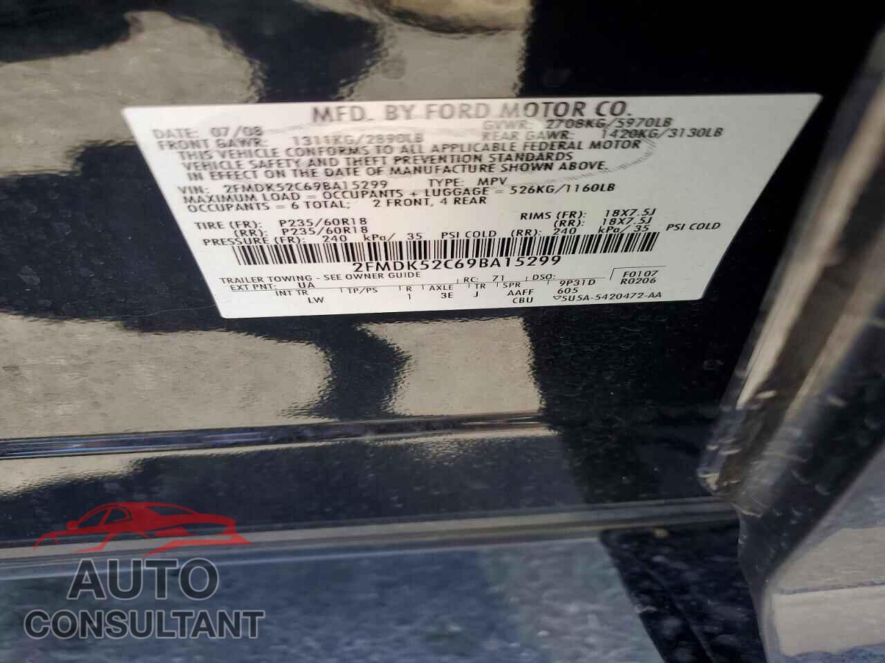 FORD FLEX 2009 - 2FMDK52C69BA15299