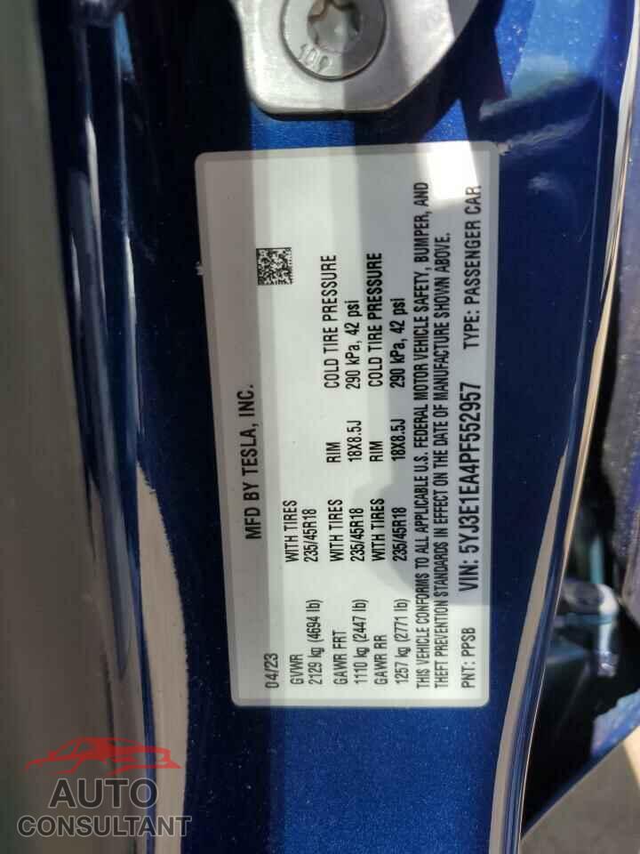 TESLA MODEL 3 2023 - 5YJ3E1EA4PF552957