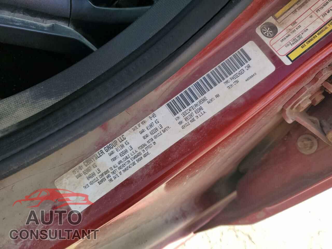 DODGE AVENGER 2010 - 1B3CC4FB1AN105902