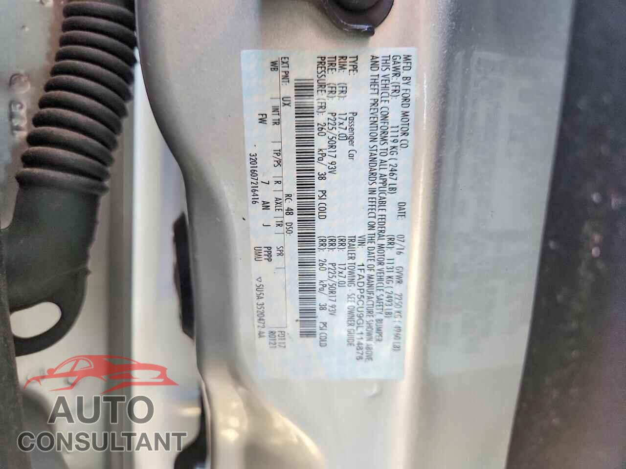 FORD CMAX 2016 - 1FADP5CU9GL114876