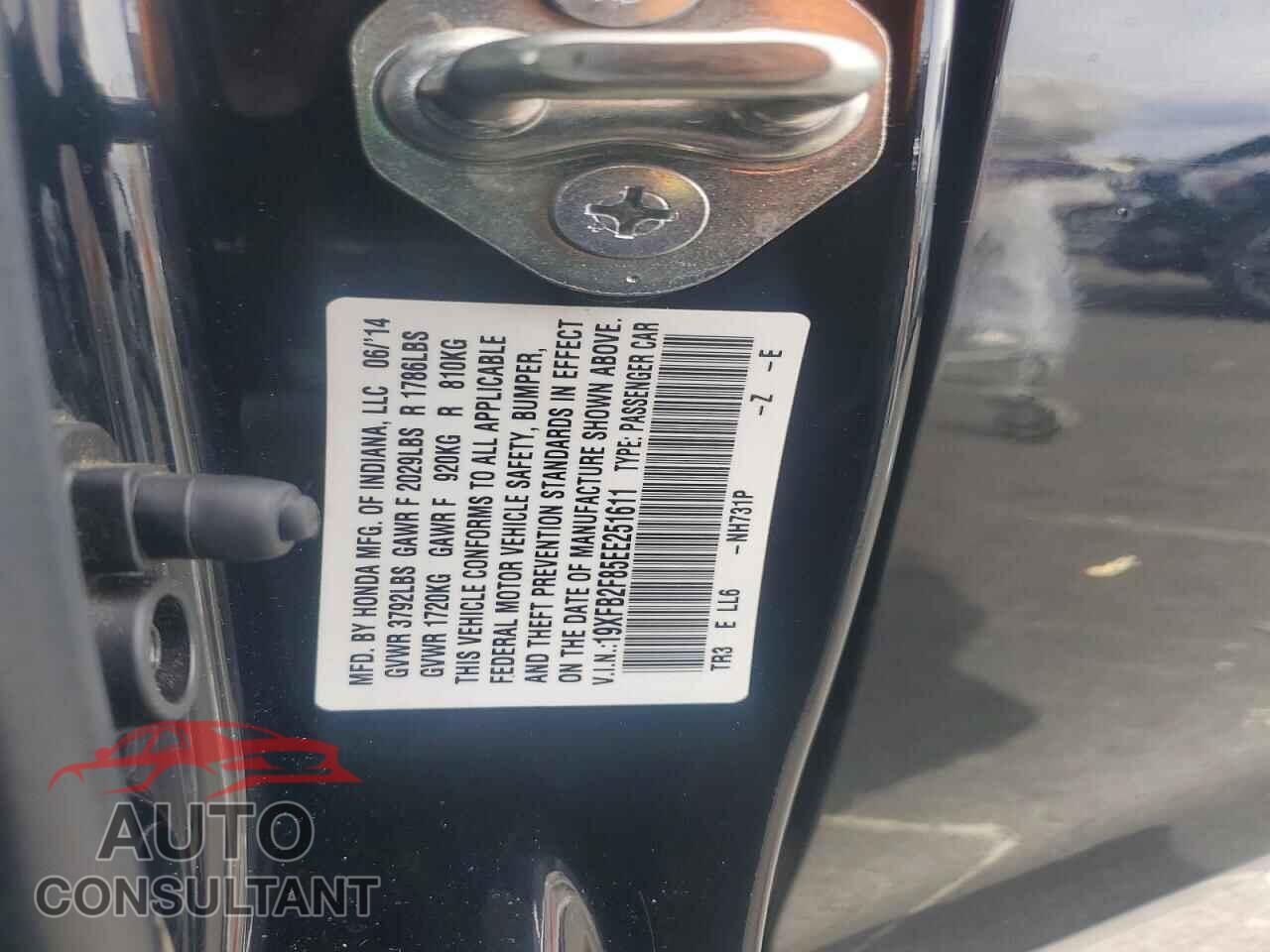 HONDA CIVIC 2014 - 19XFB2F85EE251611