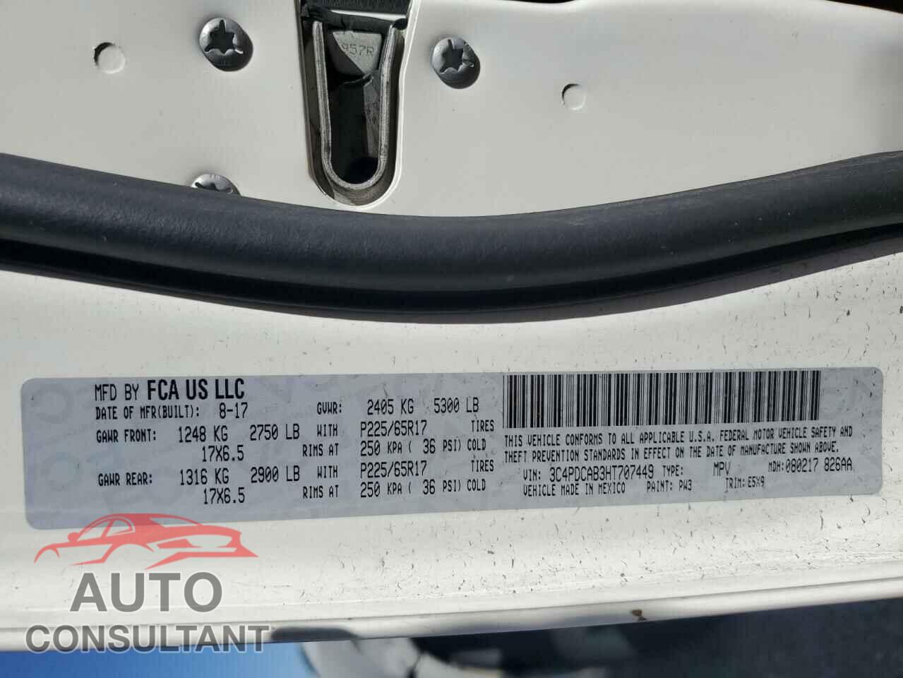 DODGE JOURNEY 2017 - 3C4PDCAB3HT707449