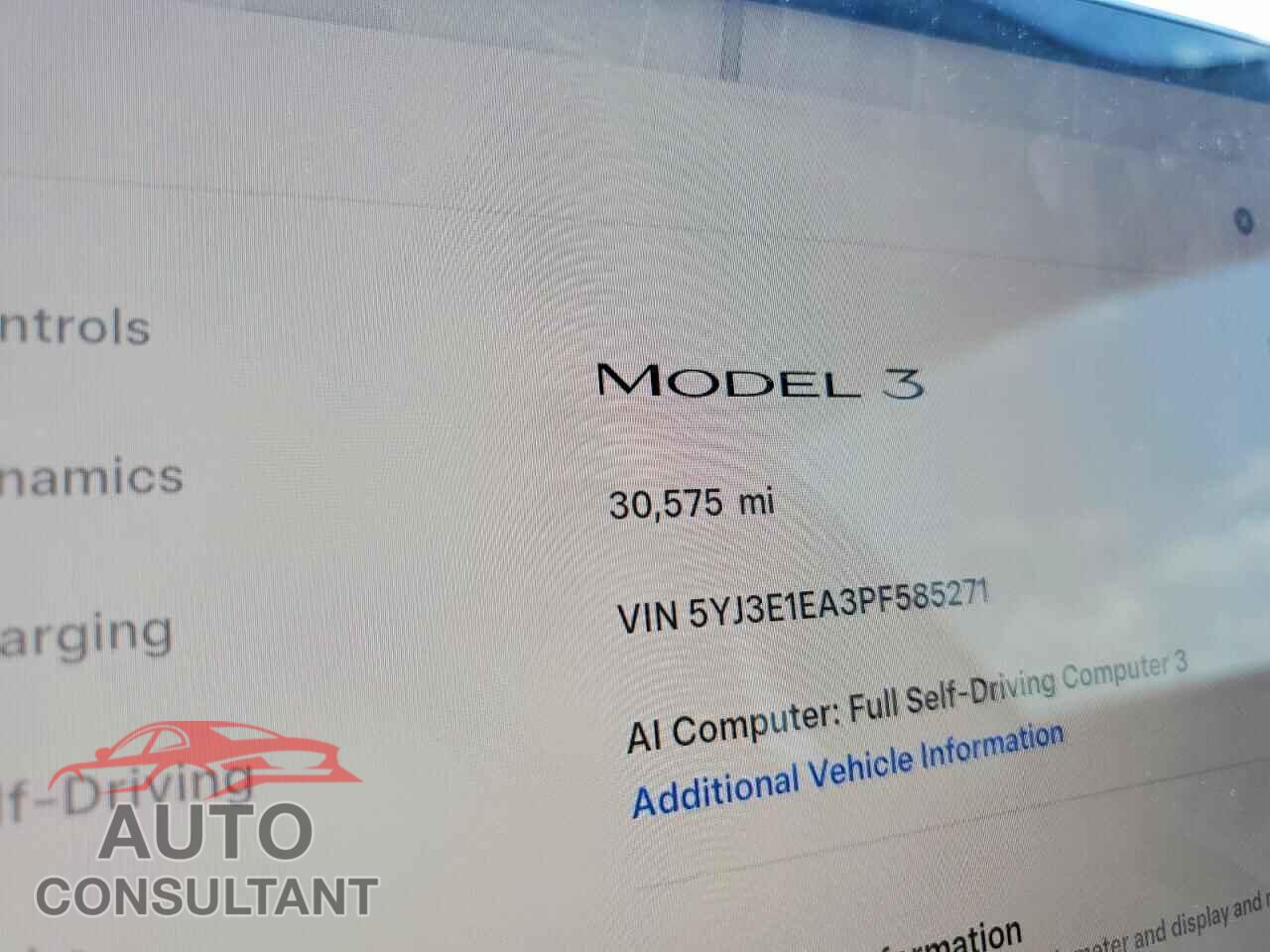 TESLA MODEL 3 2023 - 5YJ3E1EA3PF585271