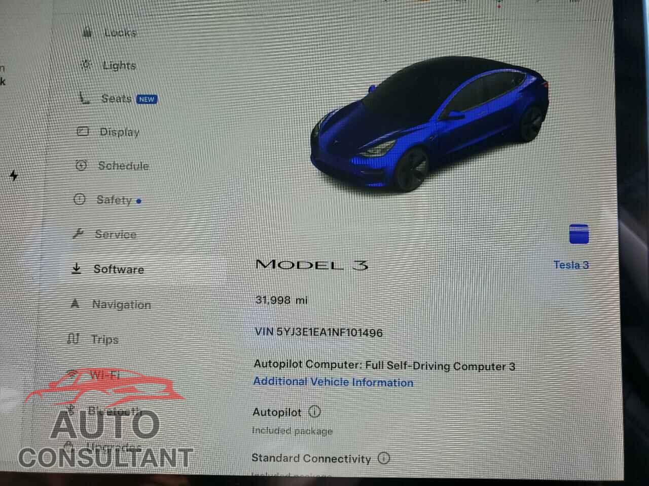 TESLA MODEL 3 2022 - 5YJ3E1EA1NF101496