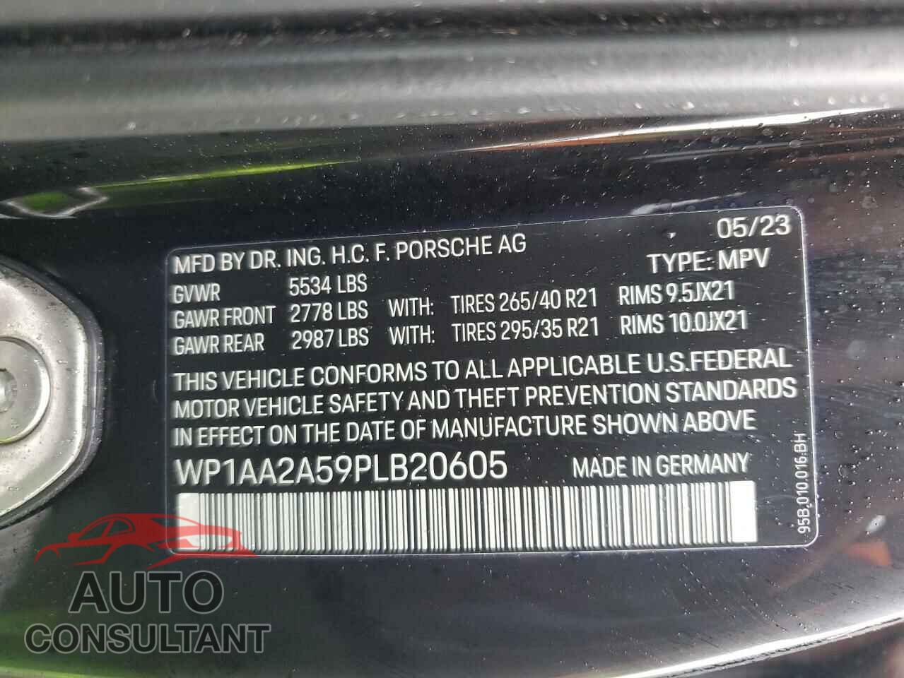 PORSCHE MACAN BASE 2023 - WP1AA2A59PLB20605